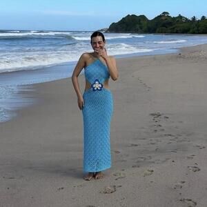 Capittana Lucinda Flower Dress in Turquoise